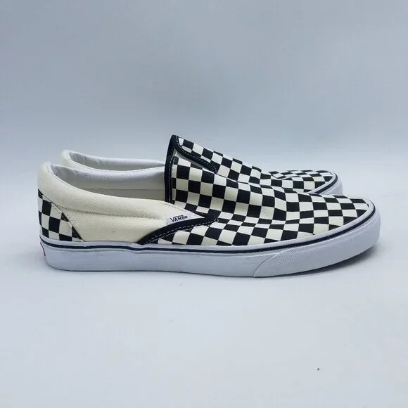 Vans Off The Wall Checkerboard Mens Size 12 Slip On Shoes Black White *Worn once - Picture 2 of 11